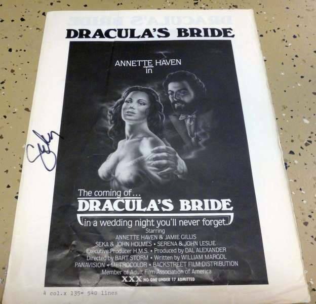 Seka Adult Film Star Autographed/Signed VINTAGE Movie Press Sheet COA Pic Proof