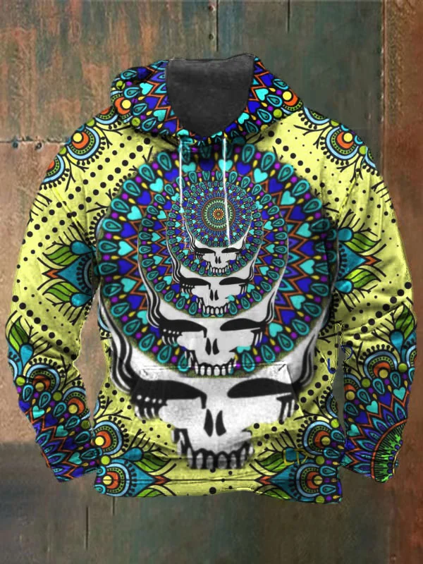 Unisex Skull Print Heavyweight Hoodies