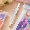 Resin Diamond Painting Point Drill Pen with 4 Various Tips Painting Arts 5D Point Drill Pen Diamonds Art Points Drills Pens for Nail Arts Rhinestone Decorations Cross-Stitch (White)