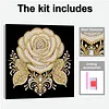 DIY Pearl Painting Rose for Home Wall Decor with Frame(30x30cm)