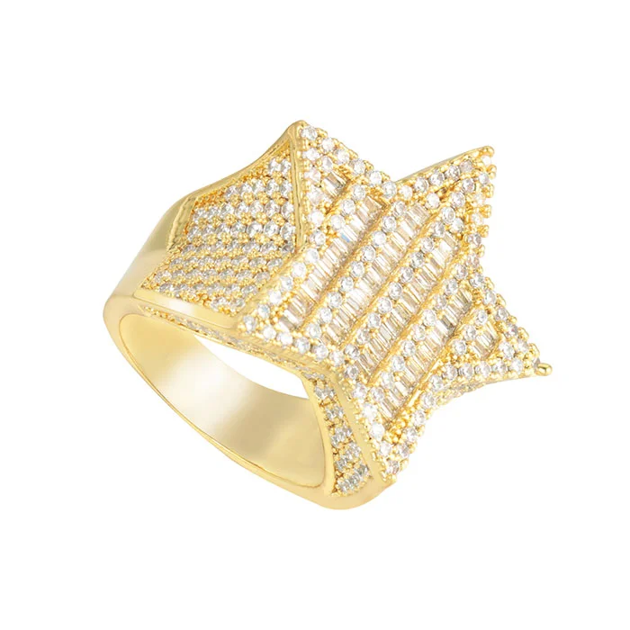 Hip Hop Men Gold Four Finger Ring