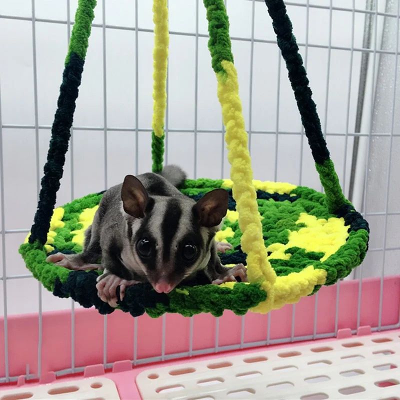 Practical Climbing Rope Mesh Hammock Swing For Small Animals Hanging House Bed Rat Ferrets Chinchillas Hamster Guinea Pig Play 515-1