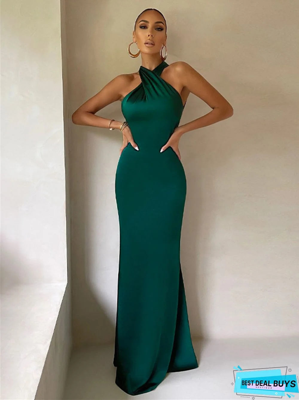 Sexy Solid Slim Sleeveless Backless Dress For Ladies Fashion