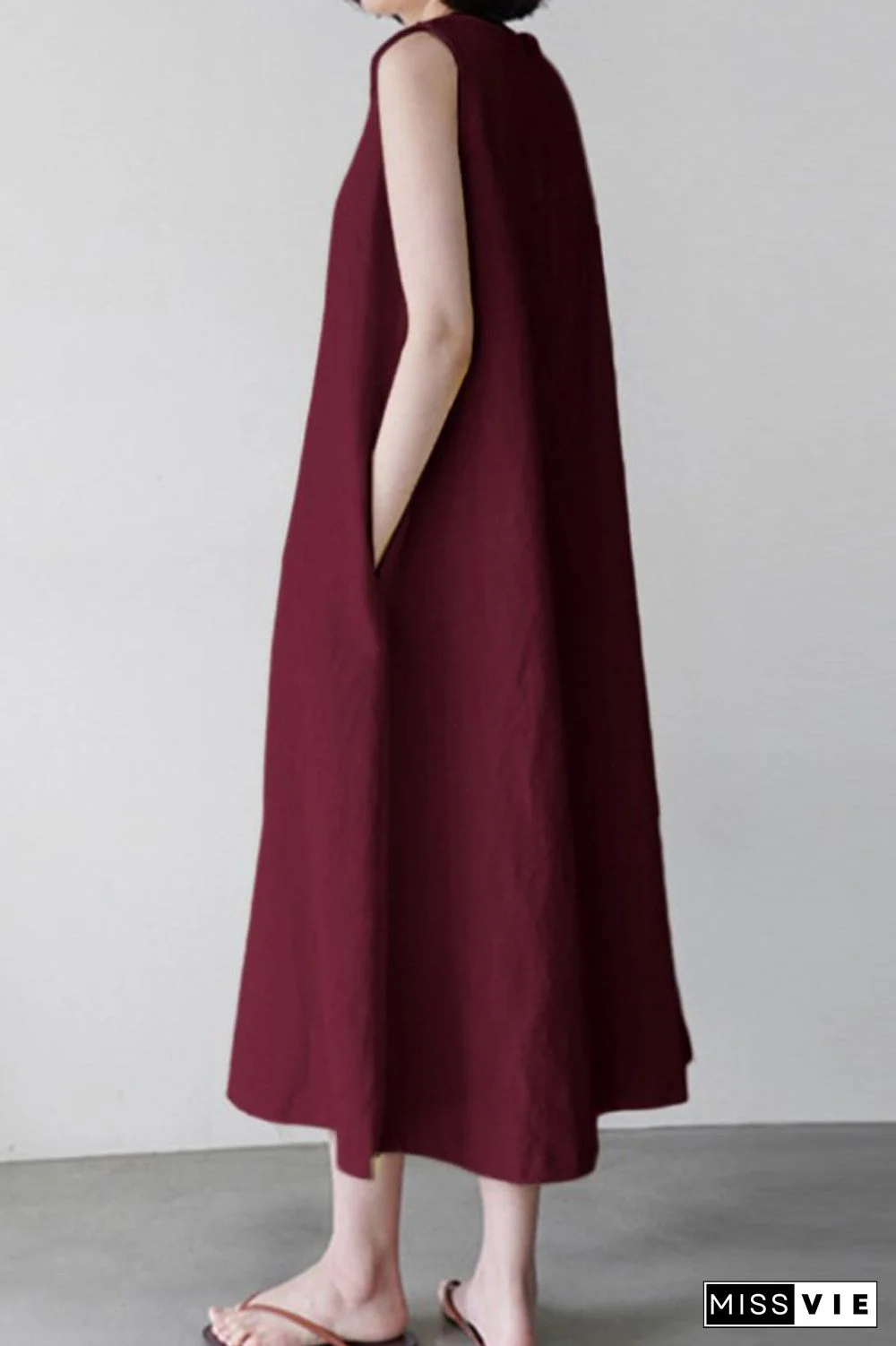 Casual Simplicity Solid Solid Color O Neck Vest Dress Dresses