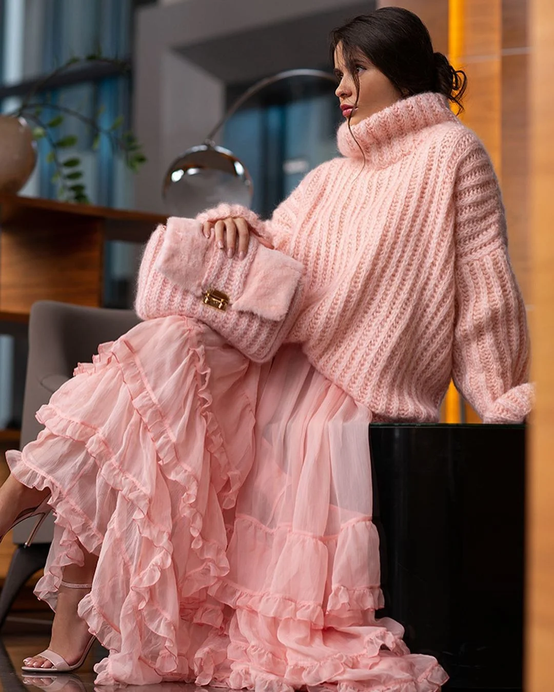 Brownm Winter Pullover Fluffy Long Sleeve Sweaters