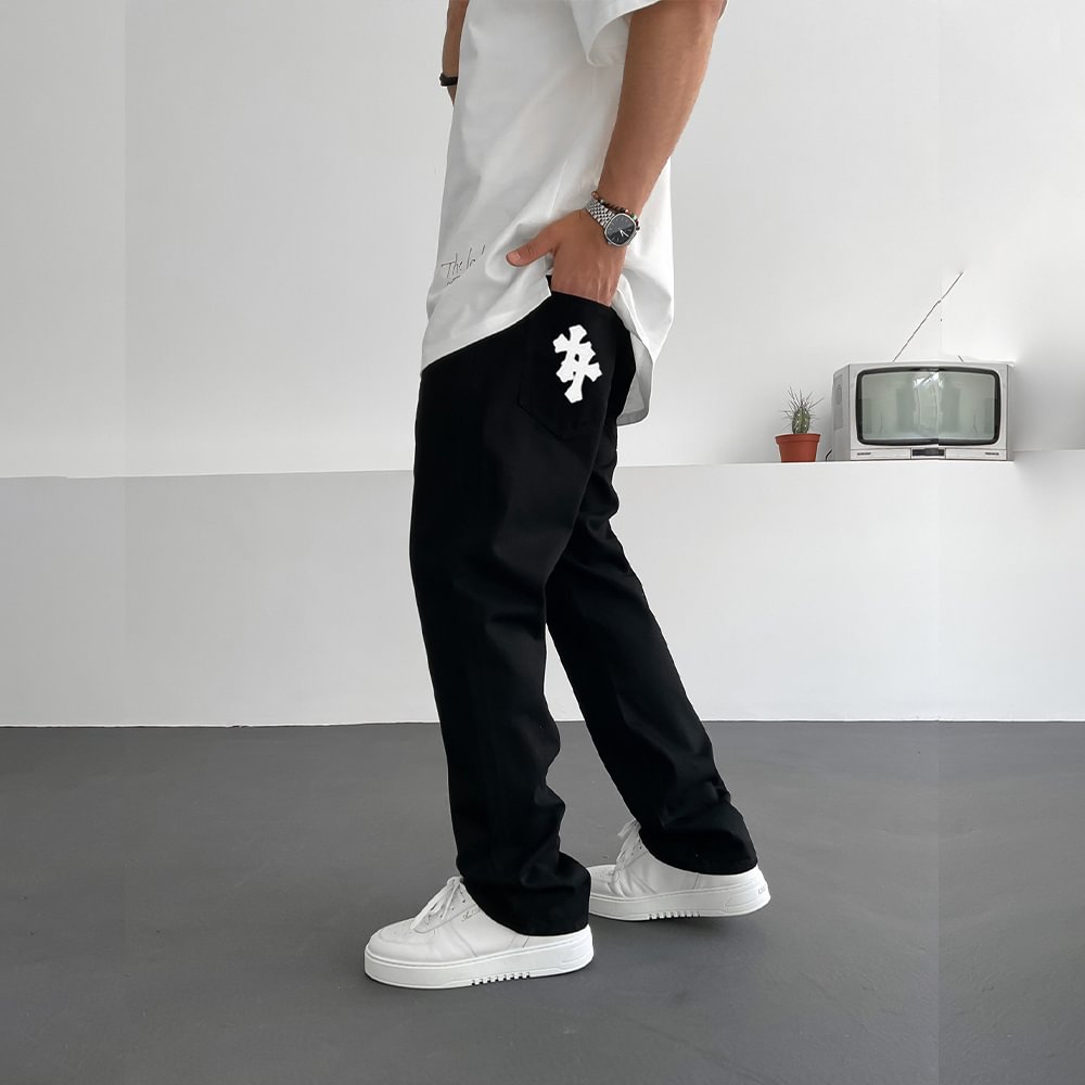 Men's Fashion Print Jeans、、URBENIE