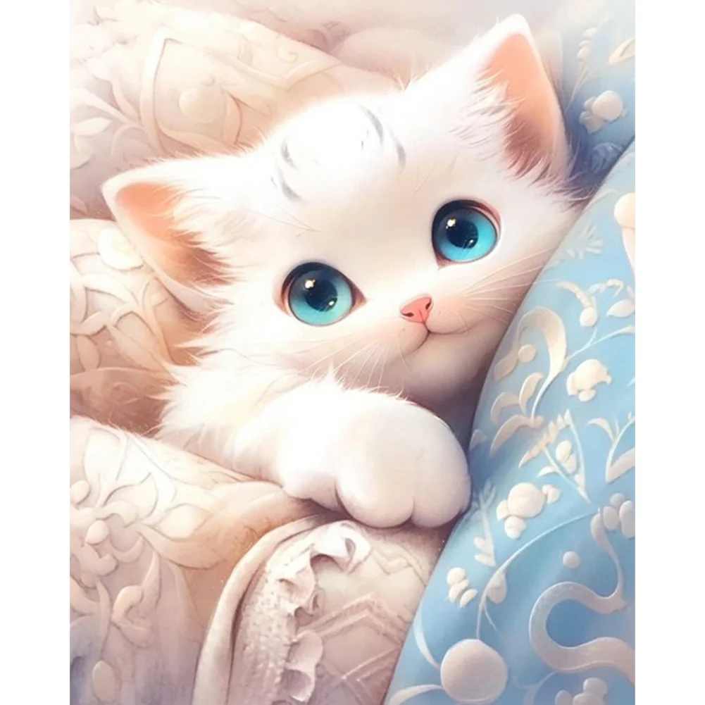 11CT Full Stamped Cross Stitch - Cat(Canvas|40*50CM)