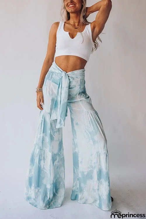Print Belted Palazzo Pant