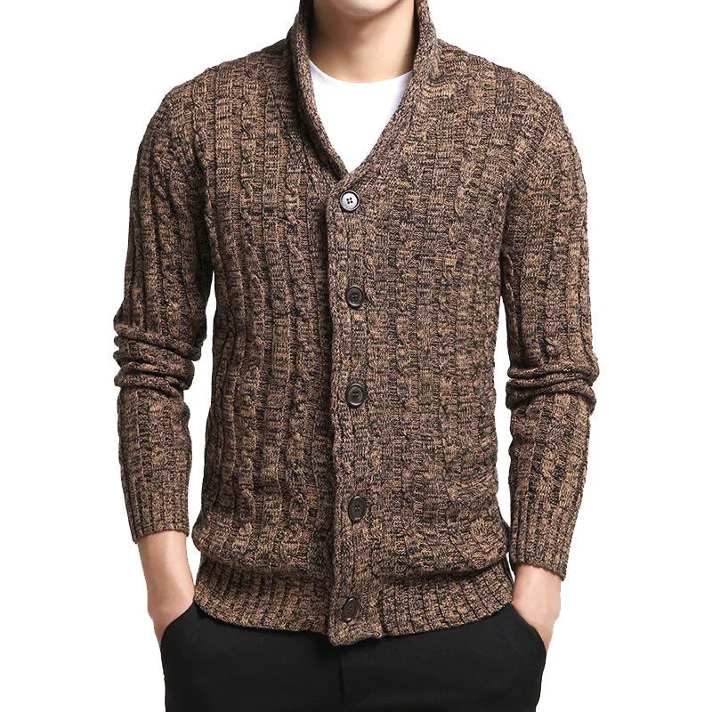 V-Neck Men's Knitted Coat