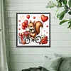 Liebesrosen-Eichh&ouml;rnchen - Diamantmalerei mit rundem Bohrer - 30*30 cm