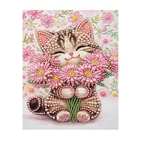 Pink Daisy Kittens - Pearls Painting