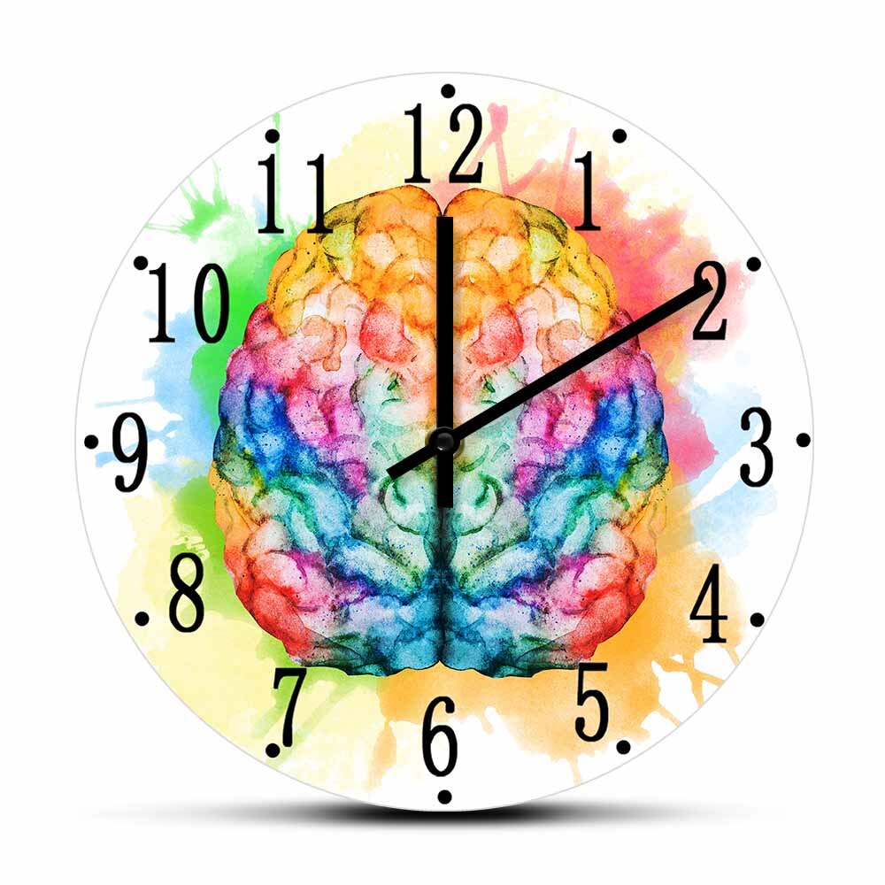 

Colorful Brain Spray Paint Anatomy - Frameless Acrylic Wall Clock, 501 Original