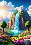 Luxury AB Velvet Diamond Painting Kit - Pixel Art Landscape
