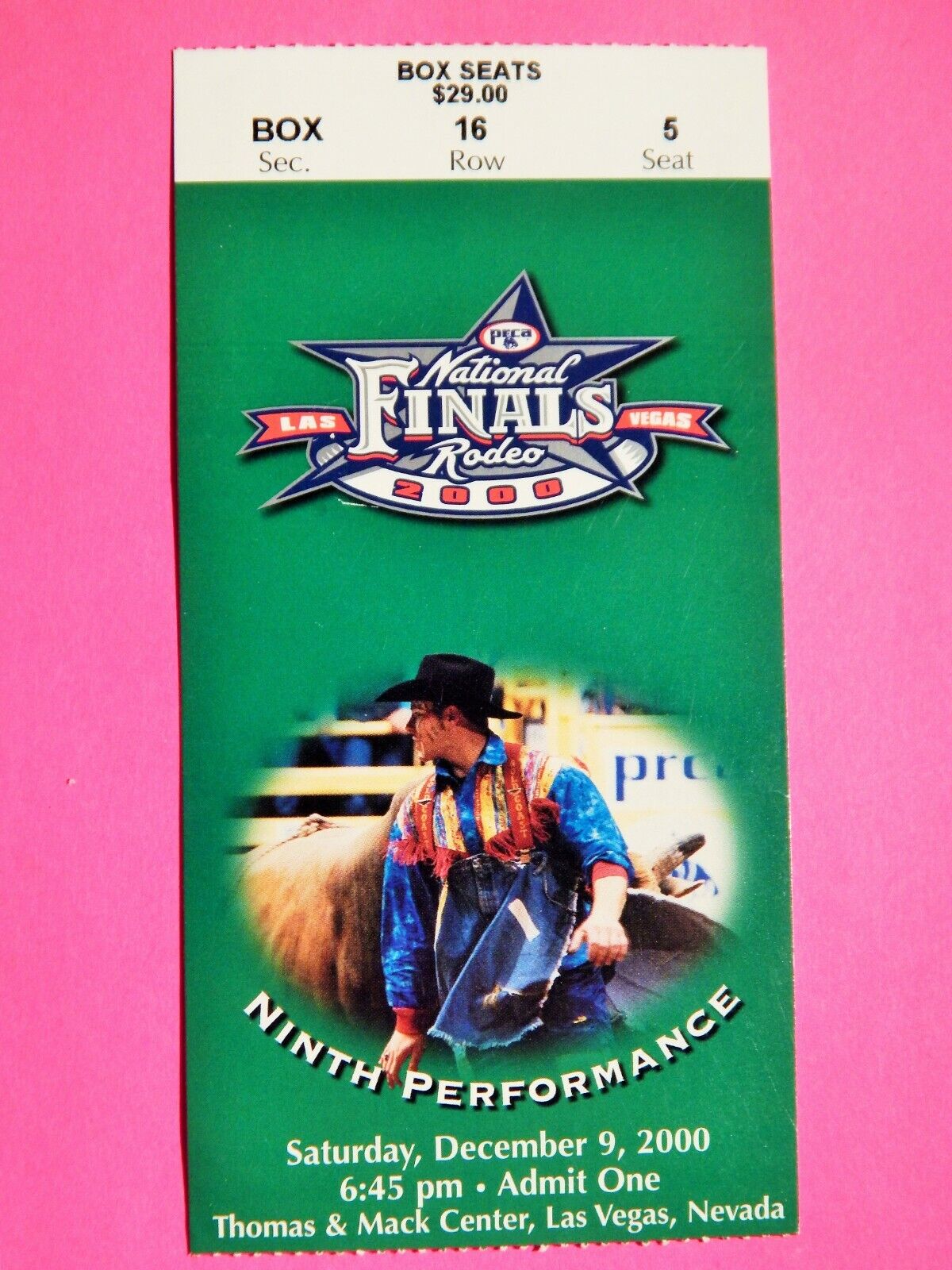 2000 NATIONAL FINALS RODEO ORIGINAL USED TICKET RODEO CLOWN COLOR Photo Poster painting