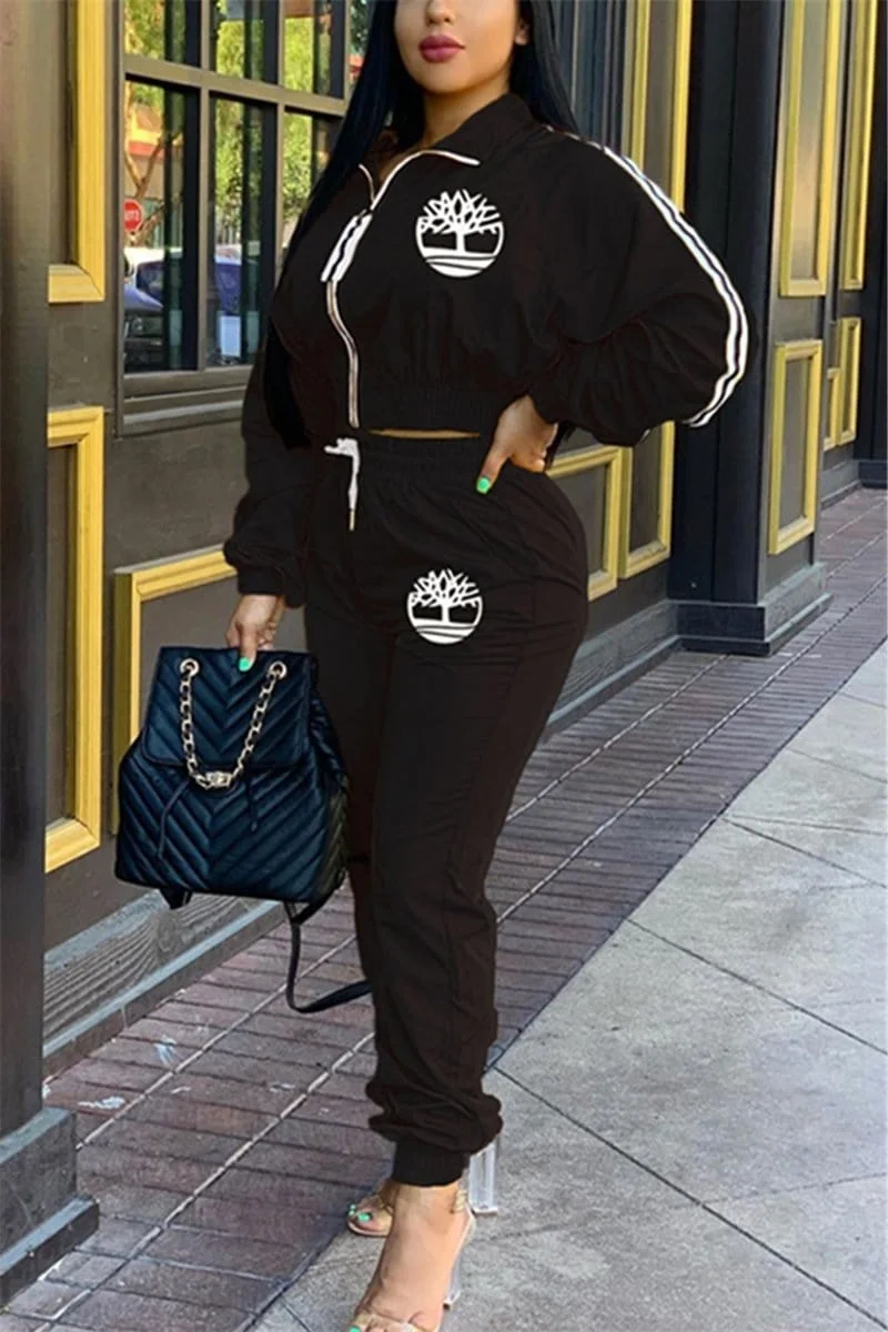 Casual Pattern Embroidered Two Piece