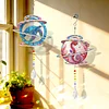 2pcs DIY Diamond Painting Seahorse Turtle Wind Chimes Crystal Window Suncatcher Craft Set Birthday Gifts Home Garden Decor
