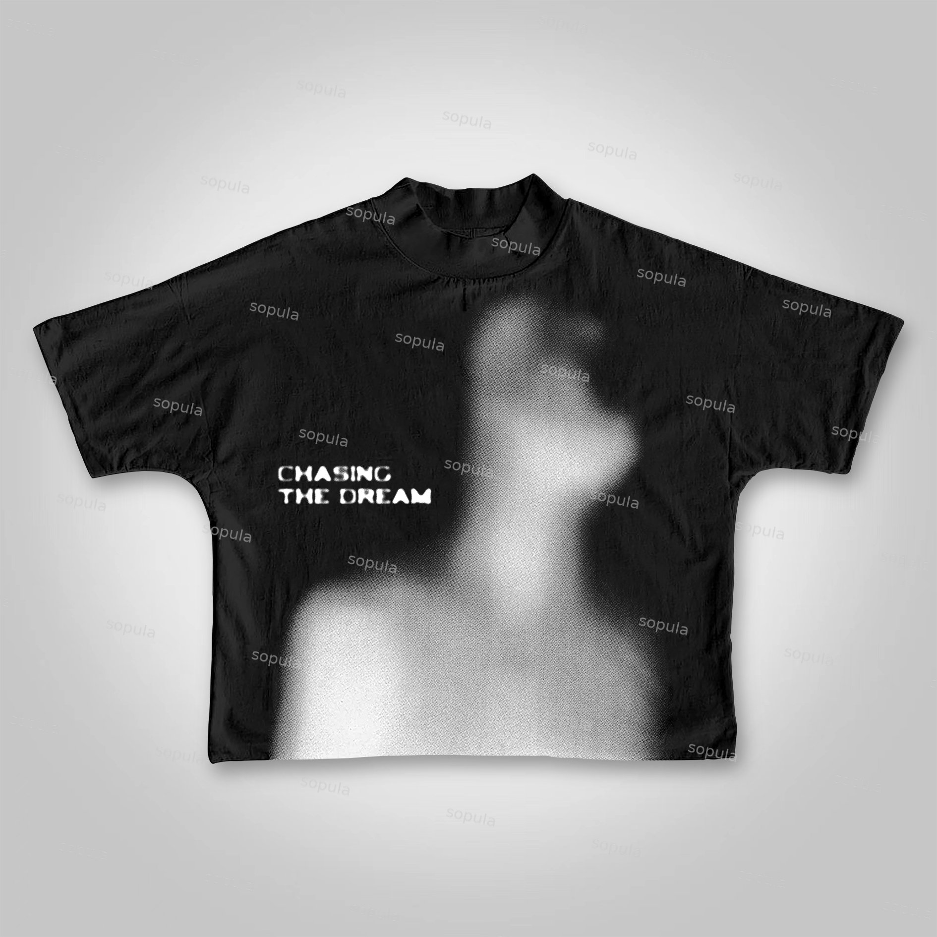 Sopula Chasing The Dream Abstract Dot Character Graphics Cropped T-shirts - SOPULA
