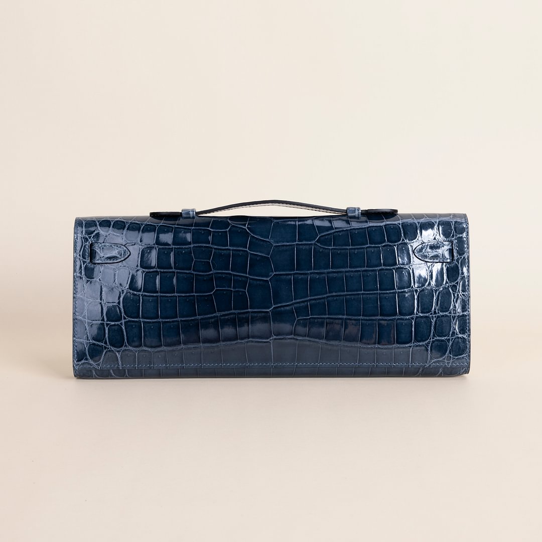 Kelly cut Shiny Niloticus Crocodile N7 Blue Tempete PHW