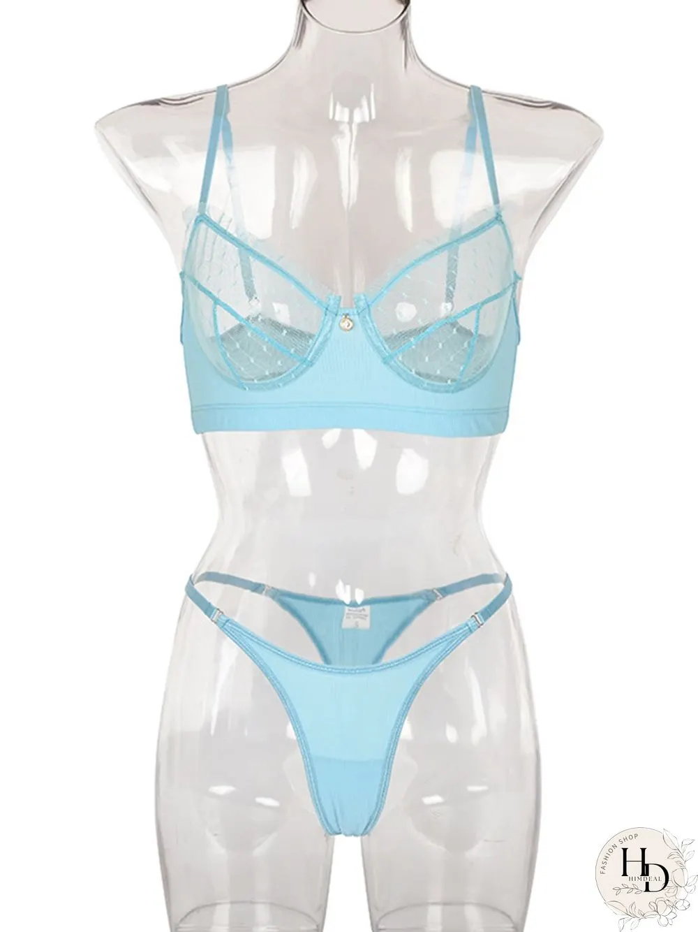 Lace Mesh Eyelashes Lace Sling Lingerie Set