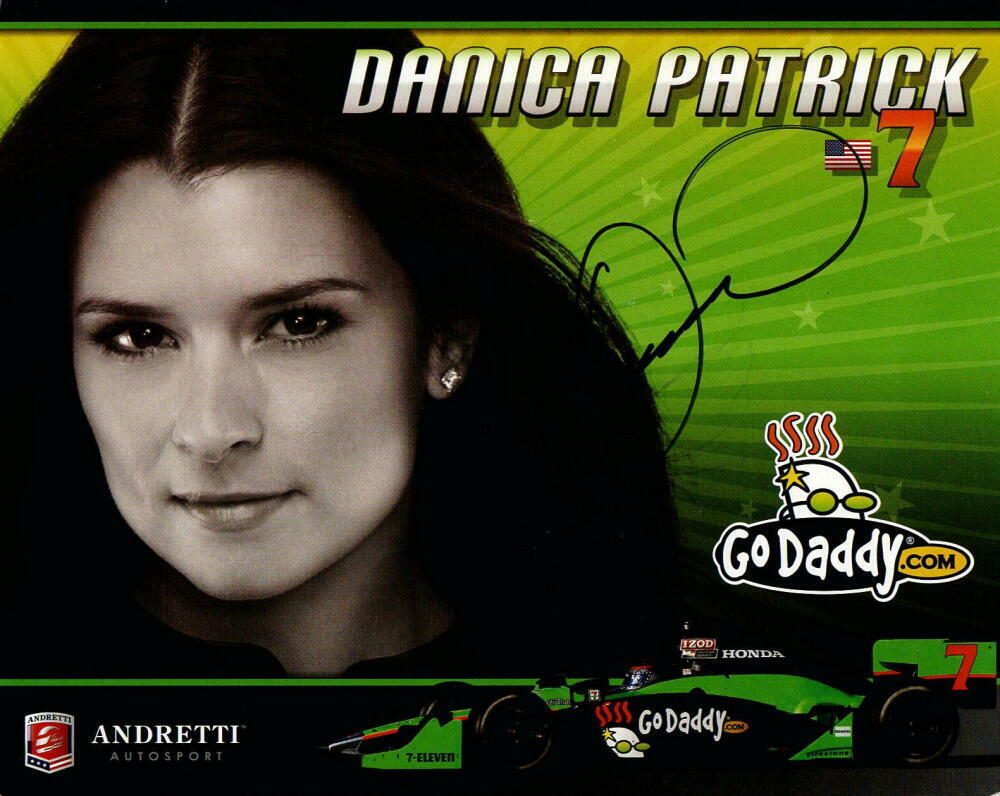 DANICA PATRICK SIGNED AUTOGRAPH 6X8 DRIVER CARD Photo Poster painting - SEXY GO DADDY NASCAR