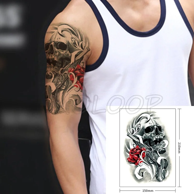 Temporary Tattoo Stickers Scorpion Pyramid Roman Bell Fake Tatto Waterproof Tatoo Back Leg Arm Belly Big Size for Women Men Girl