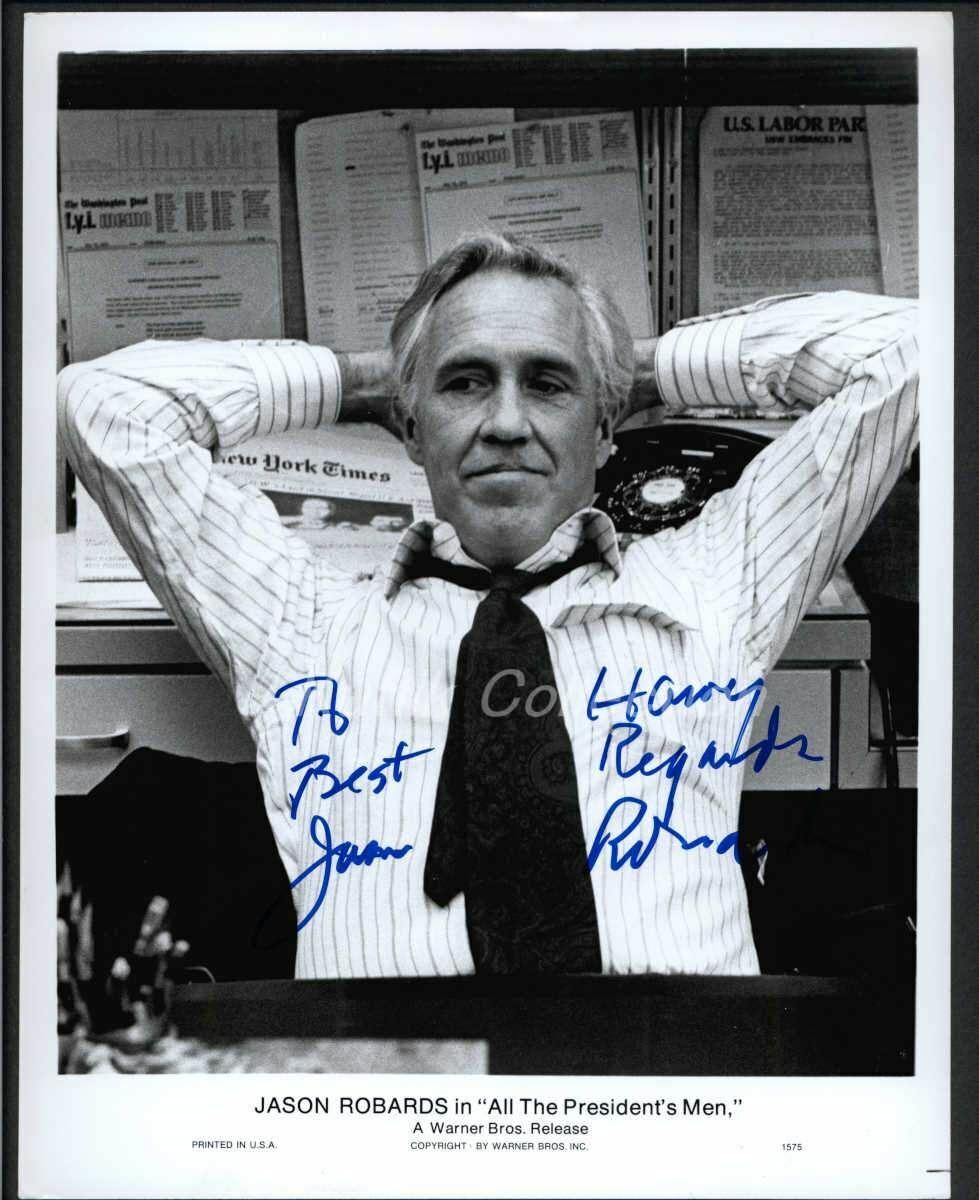 Jason Robards - Signed Vintage Celebrity Autograph Photo Poster painting - All the President's