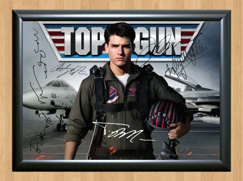 Top Gun Full Cast Tom Cruise Signed Autographed Poster Print Photo Poster painting Movie A3 11.7x16.5