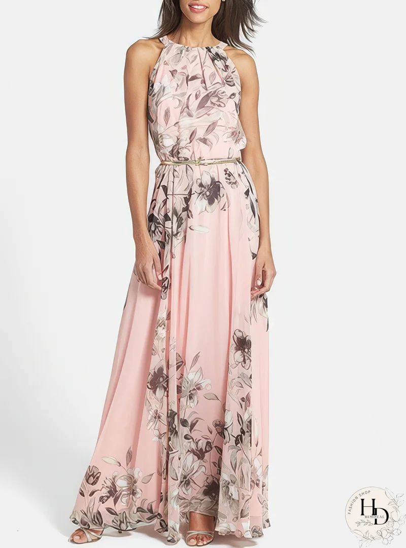 Vestido largo casual talla grande - Sin mangas / Floral
