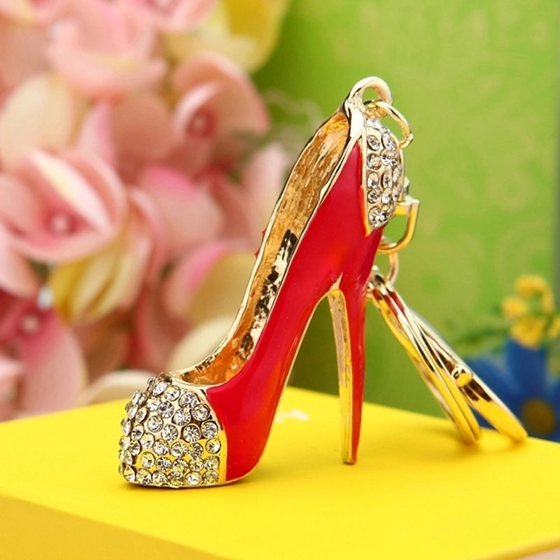 Elegant Korean Style Bag Metal Inlay Rhinestones Women’s Bag Pendant Keychain