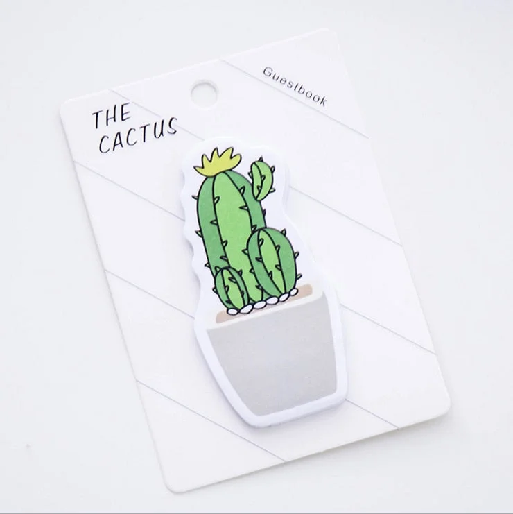 1 Pcs Cute Kawaii Memo Pad Stickers Sticky Notes Cactus Post Office It School Supply Stationery notepad decoration adhesive