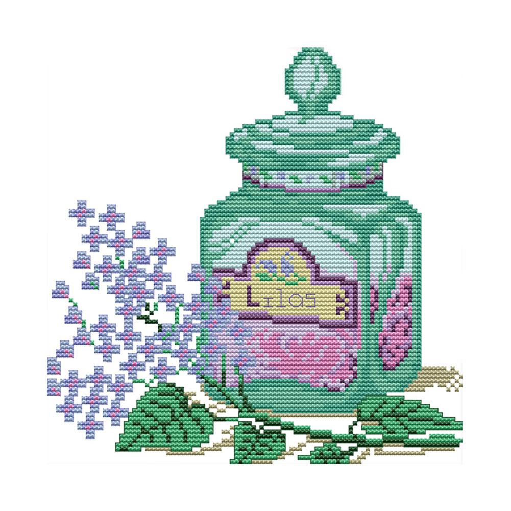 

Wine Bottle And Flowers - 14CT Stamped Cross Stitch - 26*26cm, 501 Original