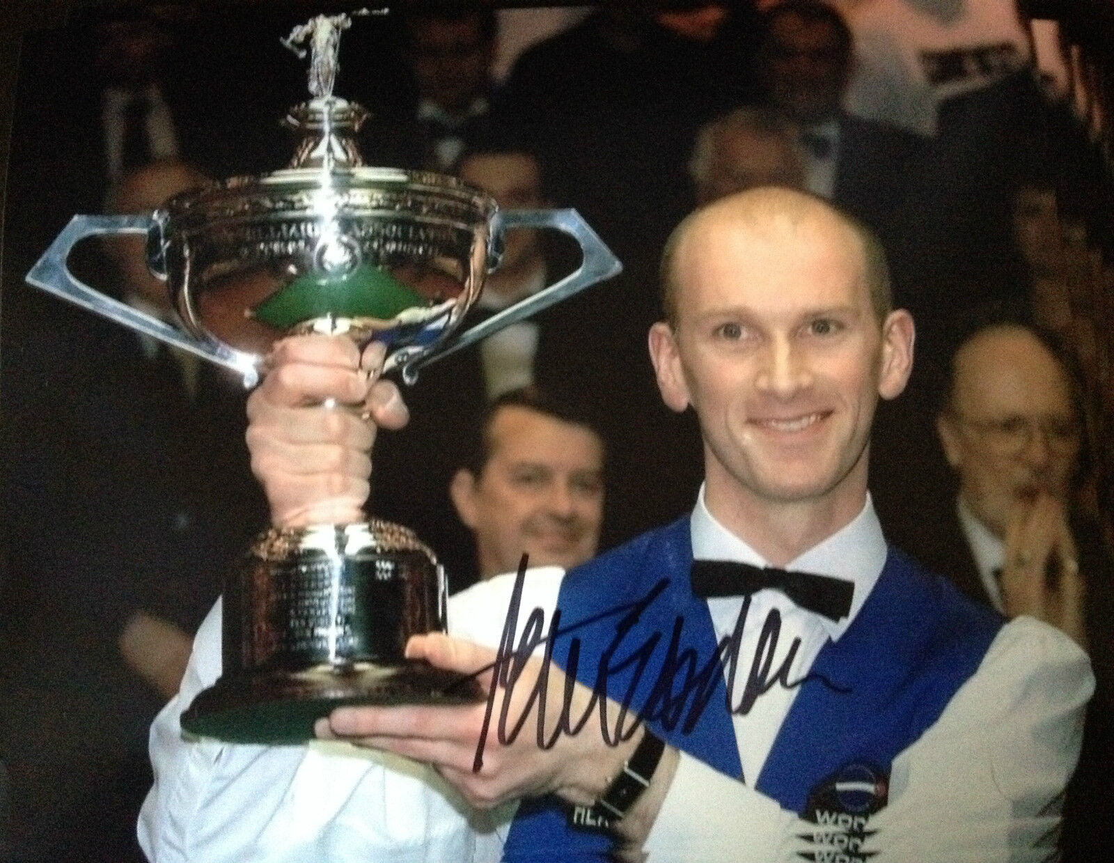 PETER EBDON - GREAT SNOOKER PLAYER - SIGNED COLOUR CHAMPIONSHIP WINNING Photo Poster painting