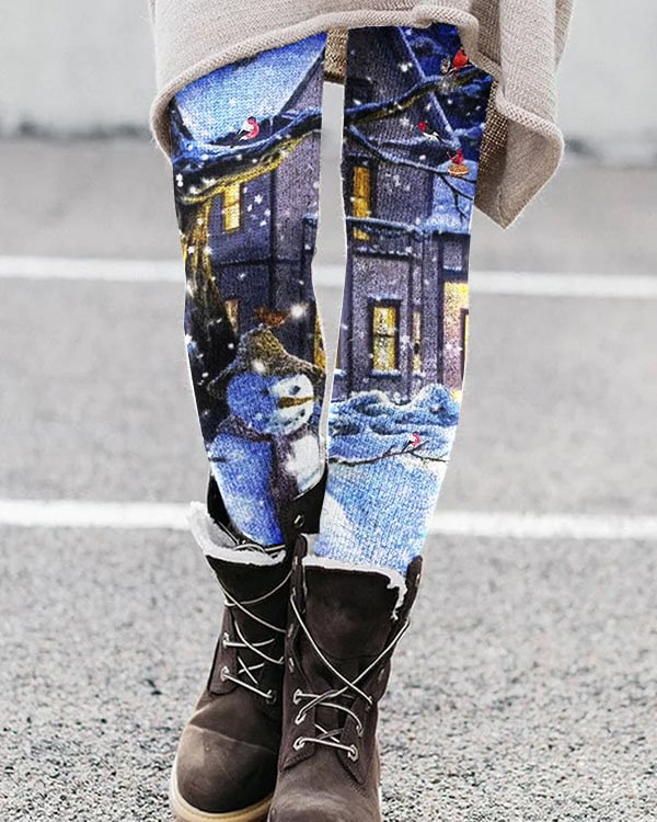 Christmas Snowman Birdie Leggings