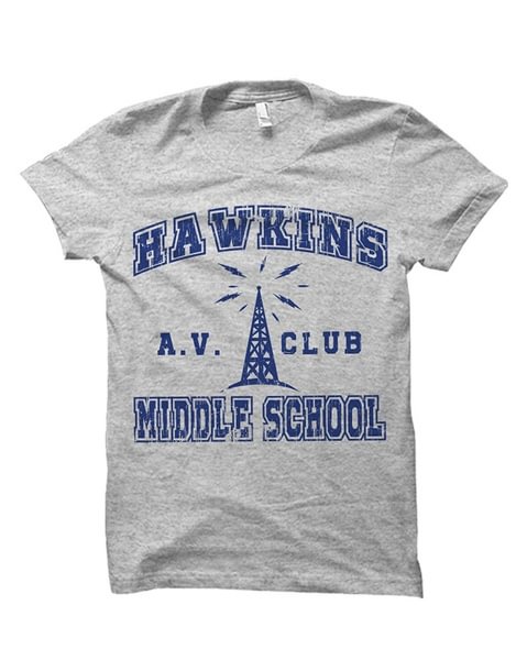 Men's Fashion Topsstranger Of Things Hawkins Middle School Av Club Adult T-Shirt Men Printed Casual Tee - Life is Beautiful for You - SheChoic