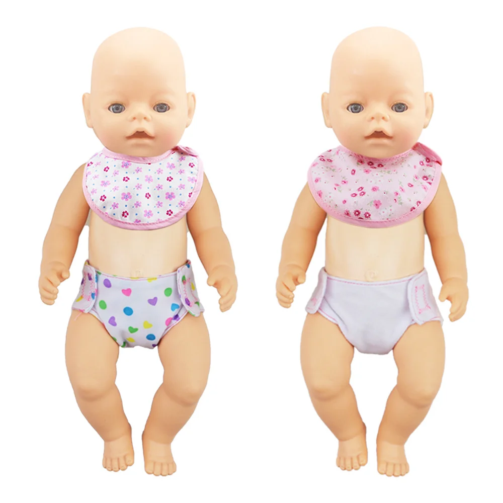 10 Pack Baby Doll Accessories Diapers Set, Doll Clothes Diapers And Bibs Doll Clothes Accessories For 14 Inch Doll Girls Baby Dolls Decoration Girl