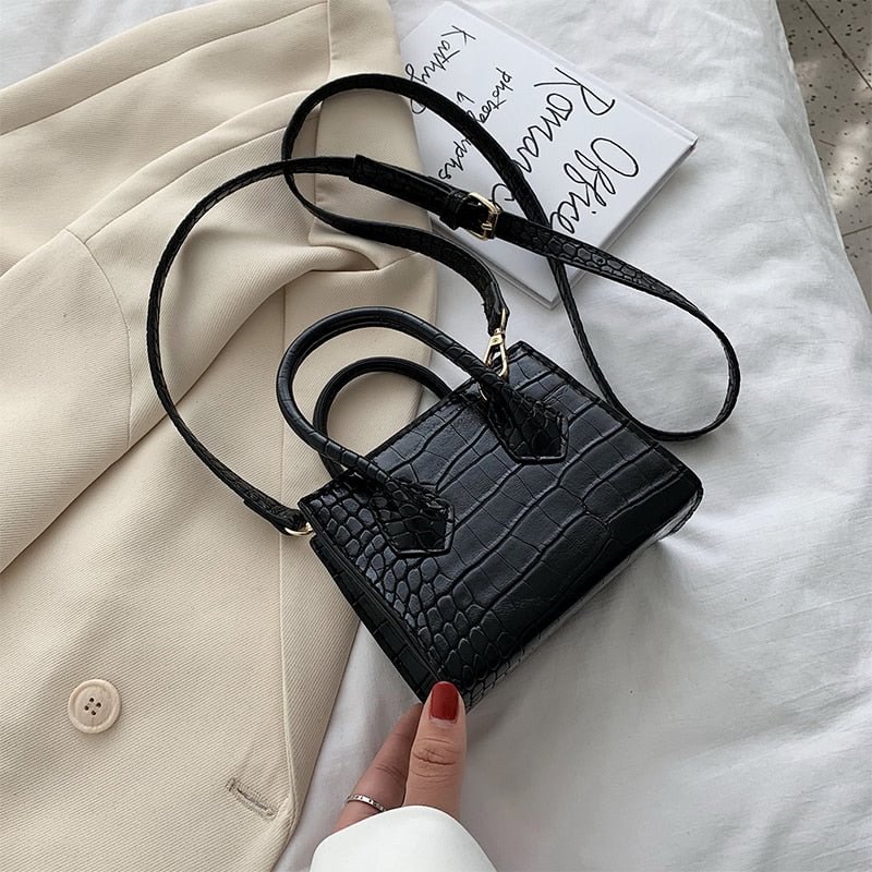 Stone Pattern Mini Square Tote Bag 2022 Summer New High Quality Leather Women's Designer Handbag Travel Shoulder Messenger Bag