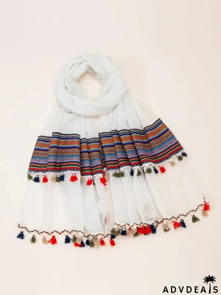 Striped Print Scarf
