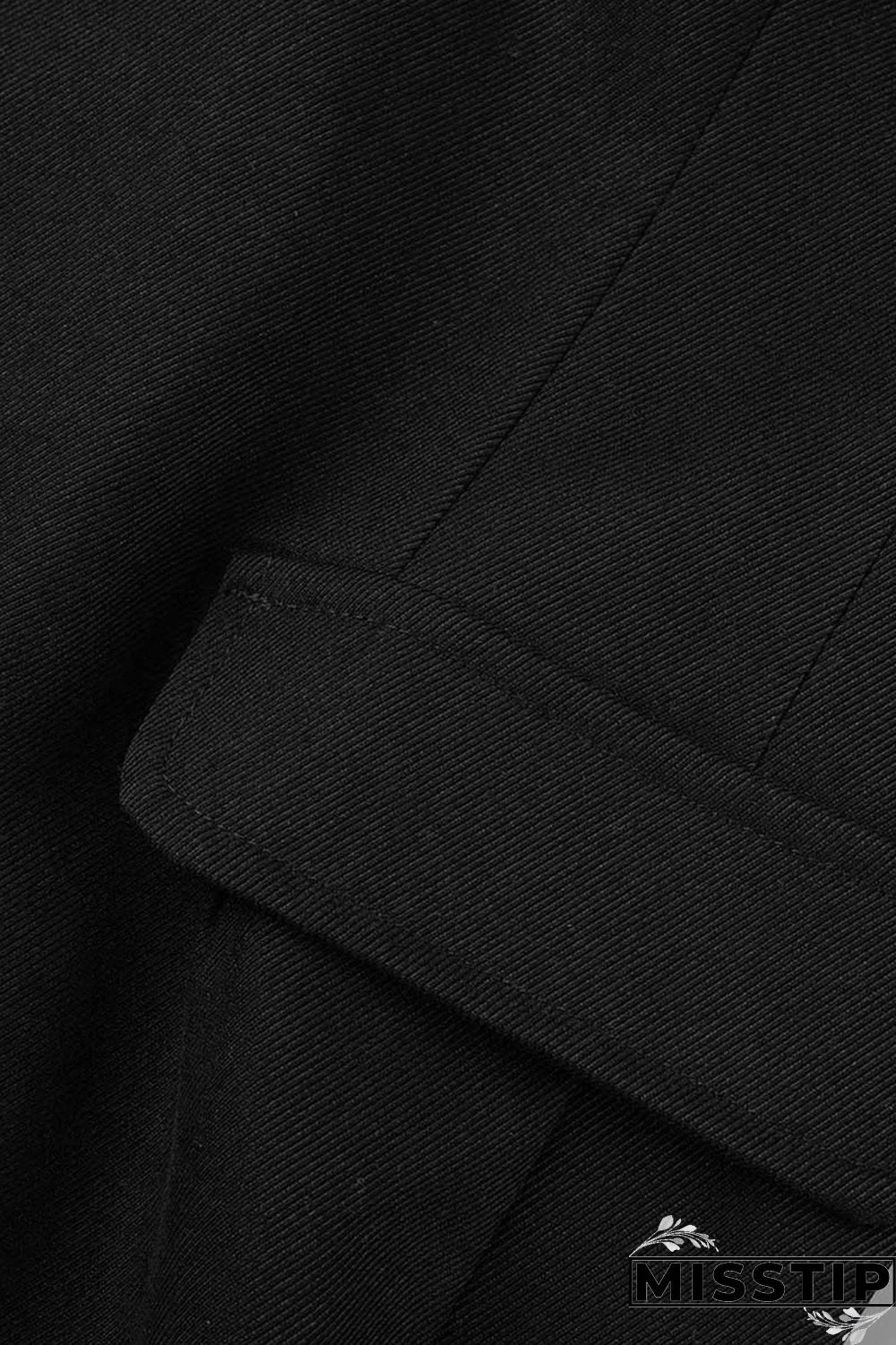 Black Casual Solid Patchwork Turn-back Collar Outerwear