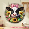 Cow DIY Diamond Painting Hanging Pendants Acrylic Crafts Kit for Home Wall Decor