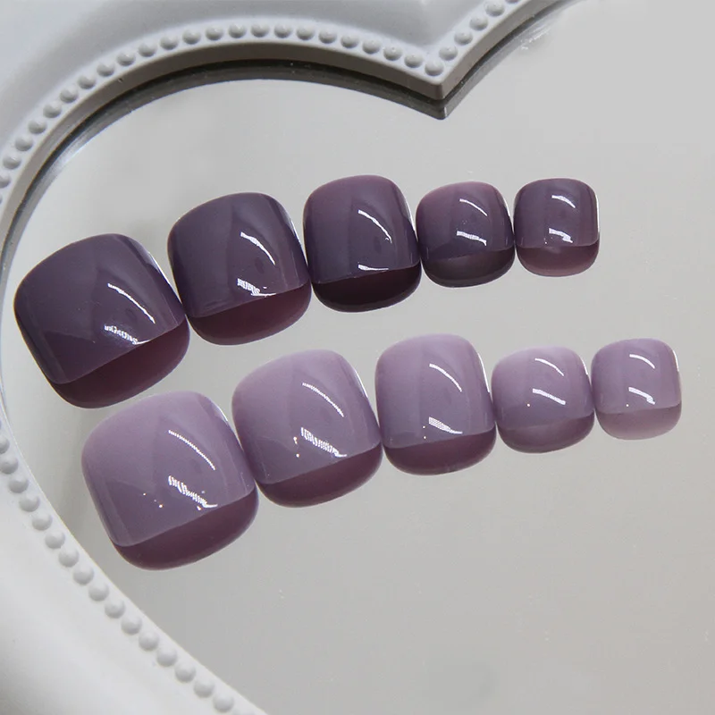 Churchf Churchf Nail Piece Simple Solid Color Double Color Wear Armor Color Removable Toenail Piece Fingernail Patch