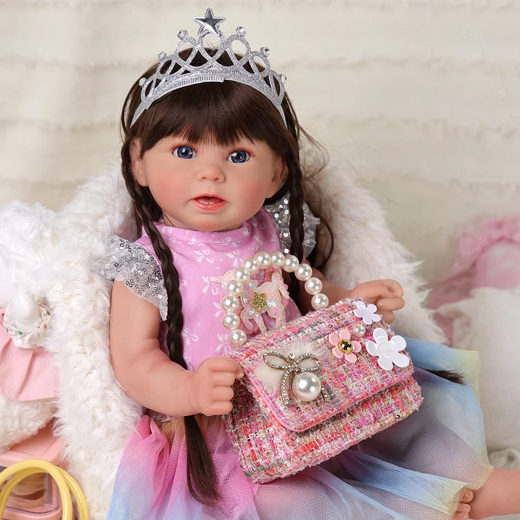 Babeside Stella 20'' Awake Realistic Blue Eyes Baby Girl Sparkling Cute Princess Pink And Blue