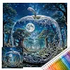 Apple Landscape Full 11CT 3 Strands DIY Stamped Cross Stitch Kits for Beginners Adults Home Wall Decor Cross Stitch Art and Crafts Kits 45x45cm tapestrymarket