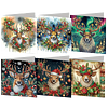 (US Only)6PCS DIY Christmas Elk Diamond Art Greeting Cards Congratulations Cards & Gifts