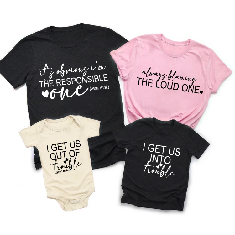 BlanketCute-Personalized family Cotton Letter Casual T-shirt | 32