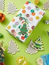 5Pcs Christmas Tree - Cross Stitch Wood Embroidery 10cm