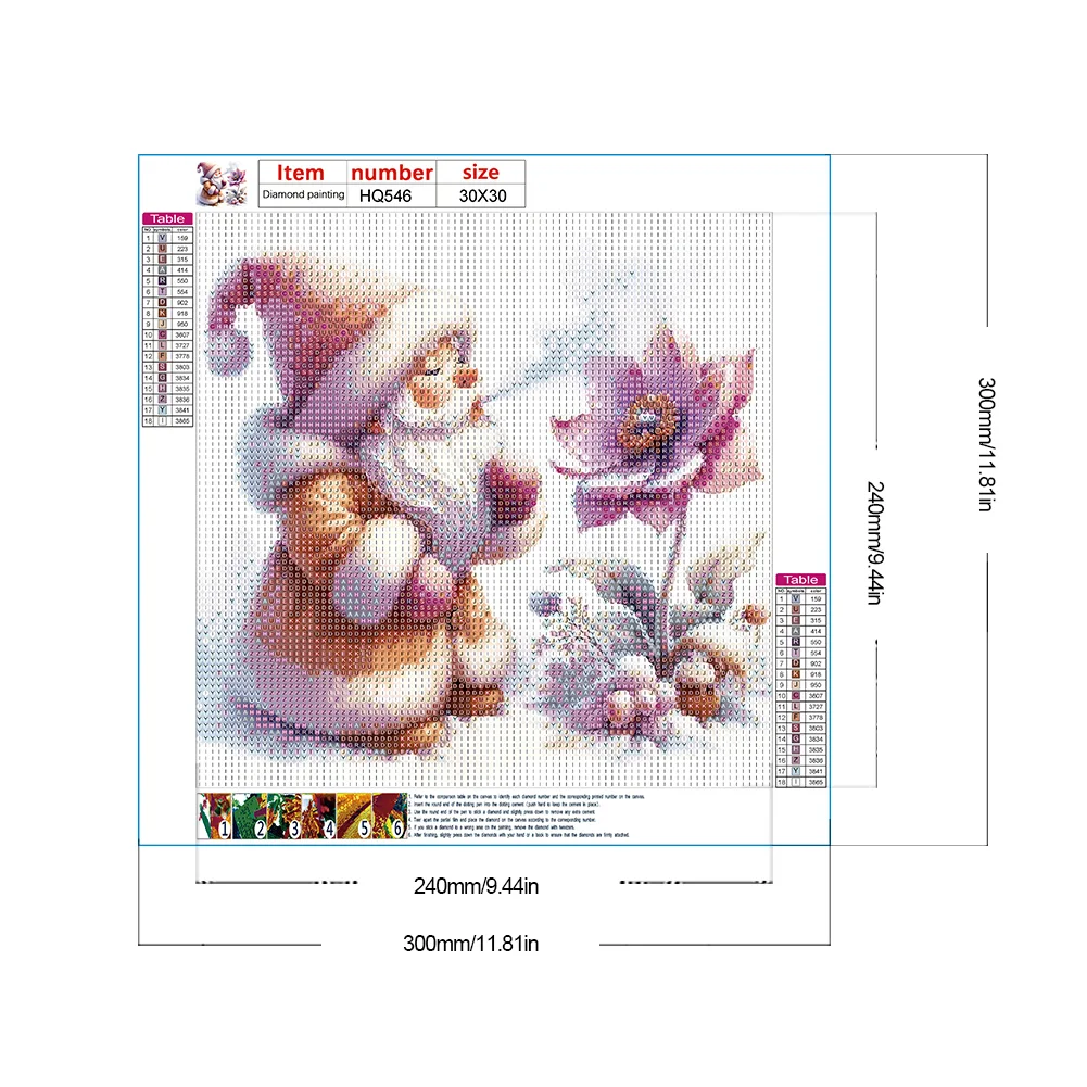 Diamond Painting - Full Round Drill - Christmas Gnome(Canvas|30*30cm)