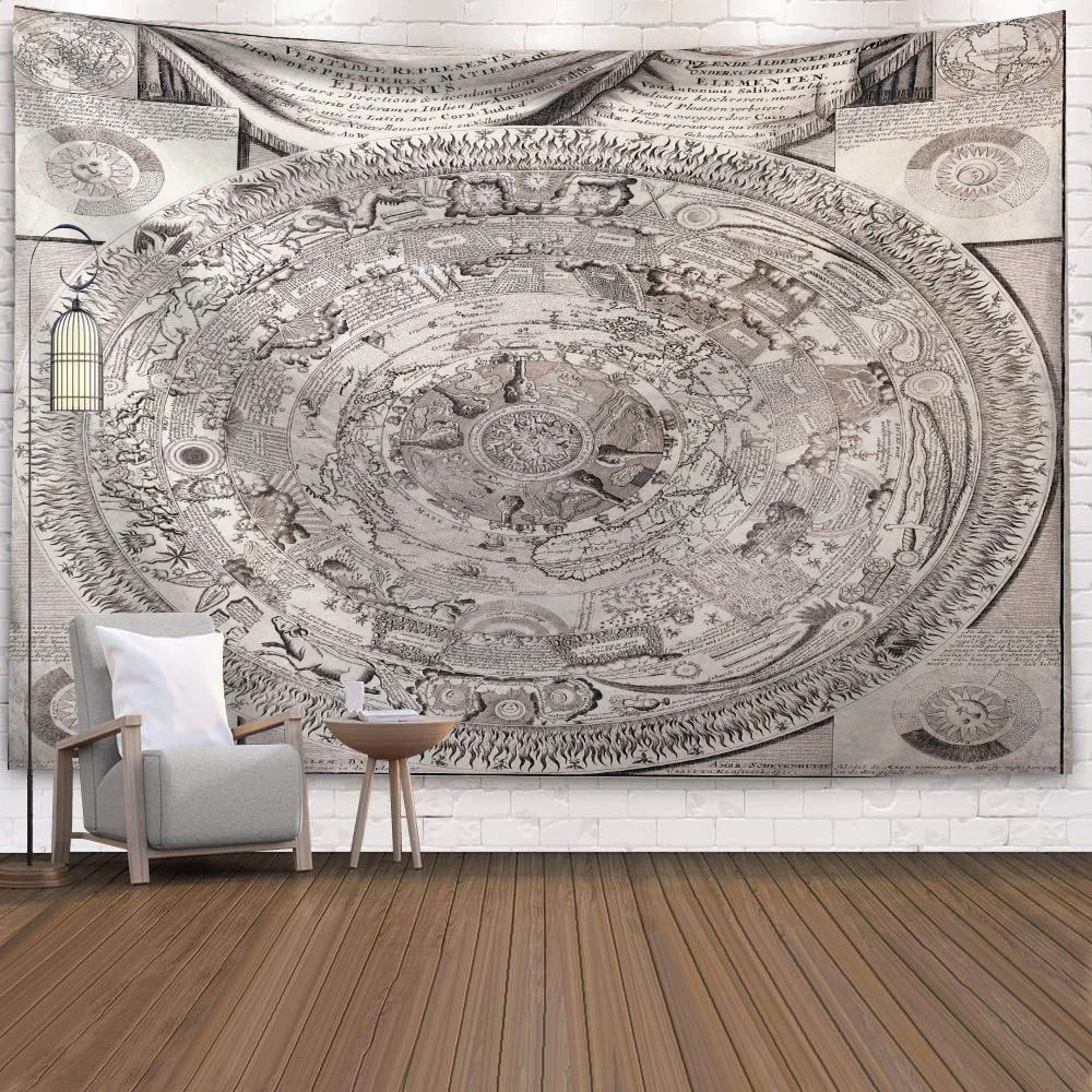 World Map 3D Print Polyester Geometric Wall Hanging Tapestry Decor Oil Painting Beach Towel Sleeping Pad Yoga Blanket Mat