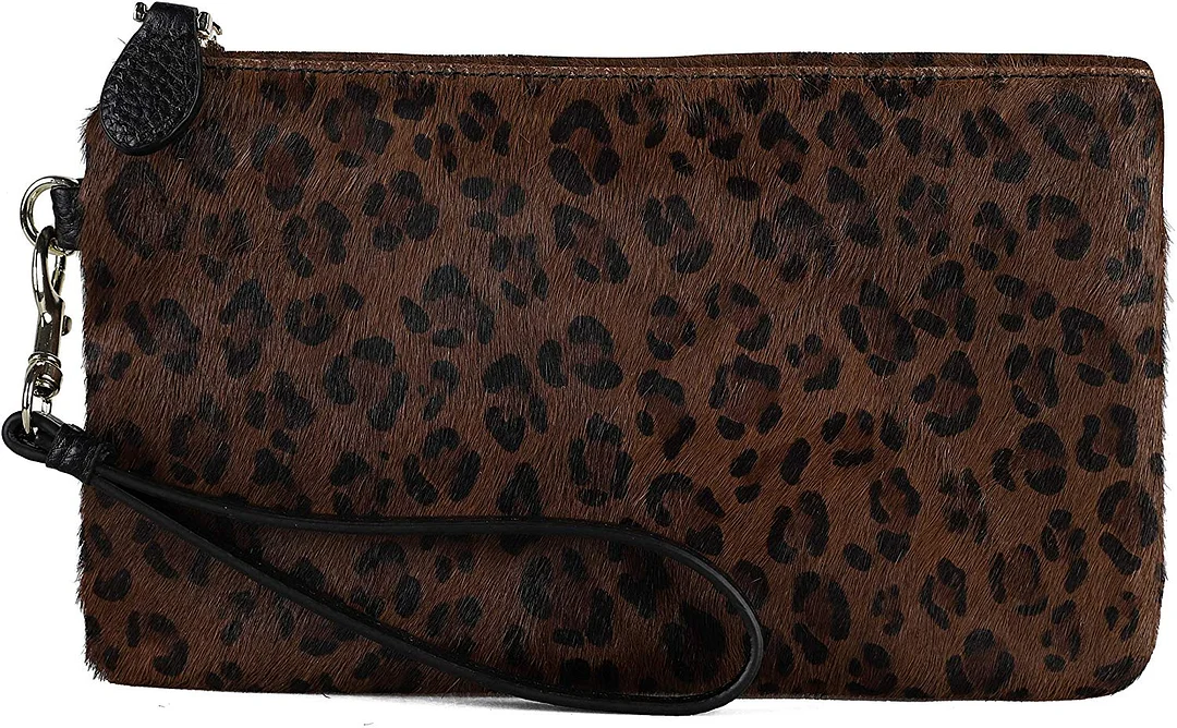 Women's Leather Wristlet Clutch Wallet, Smartphone Wristlet Purse Signature Wallet