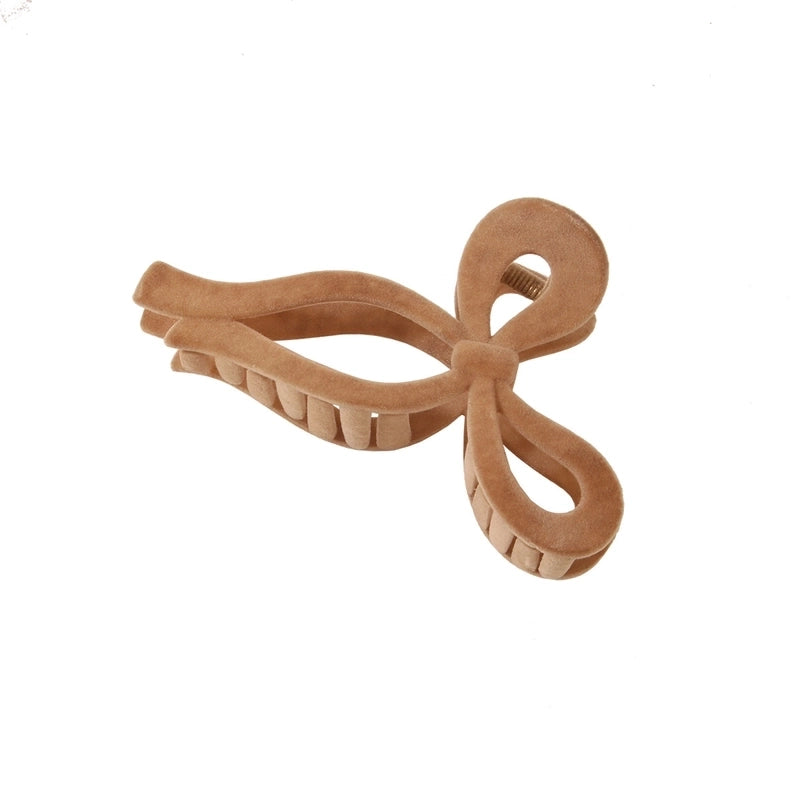 Guan Yang Autumn And Winter Velvet Bow Claw Clip Barrettes Women’s High Sense Retro Updo Shark Clip Clips Hairpin Hair Accessories