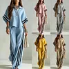 Women's Elegant Plus Size Loose Short Sleeve Shirt Top & Pants Two-Piece Suit Set